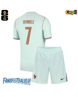 Franța Ousmane Dembele #7 Echipament de Fotbal Replică Mondial 2026 Copii Deplasare (+ Șorturi)